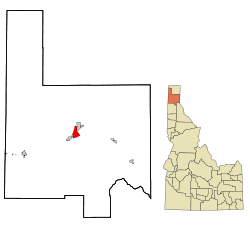 Bonner County Idaho Incorporated and Unincorporated areas Sandpoint Highlighted.svg