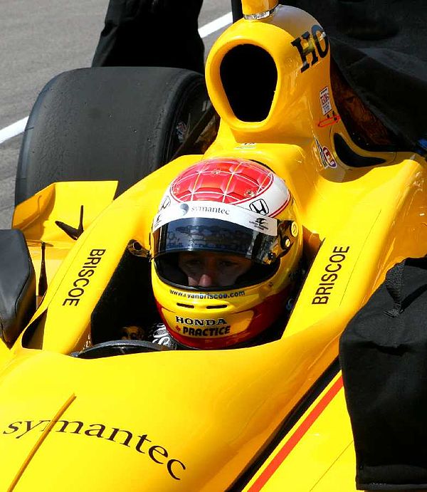 Ryan Briscoe waits for a qualification attempt at Indy in 2007