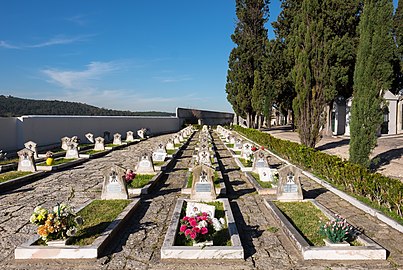 Burial ground for firefighters, Prazeres cemetery, Lisbon, Portugal