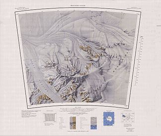 Kartenblatt Wisconsin Range von 1968, Quartz Hills im Südwesten der Karte