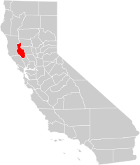 Locatie van Lake County in Californië