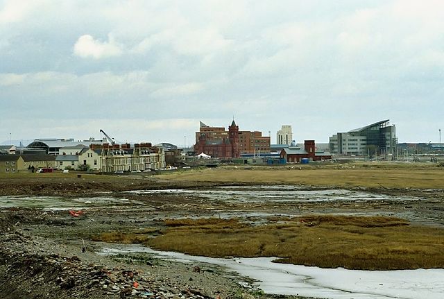 Cardiff Bay before the construction of the Cardiff Bay Barrage
