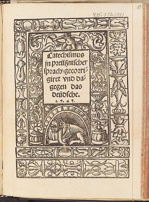 Catechism in Old Prussian from 1545