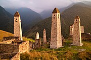 Medieval military towers from Ingushetia, Caucasus Mountains