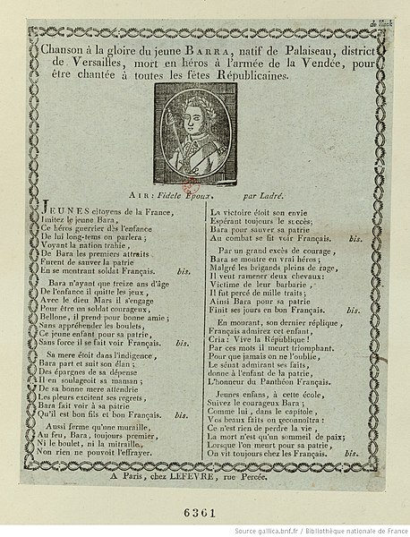 File:Chanson à la gloire du jeune Barra (...) pour être chantée à toutes les fêtes républicaines.jpg