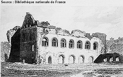 Château de Lillebonne,1822 Illustration du livre Architectural Antiquities of Normandy