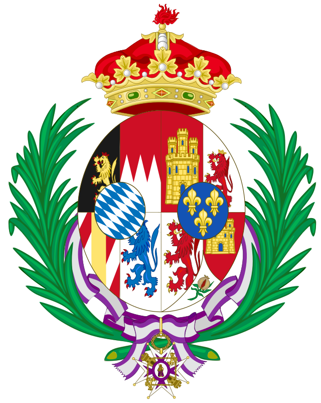Description de l'image Coat of Arms of Infanta María de la Paz of Spain, Princess of Bavaria (in Spain).svg.