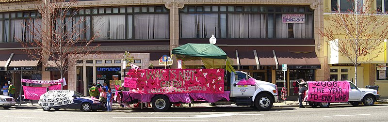 Code Pink--Green Zone Truck--Berkeley Marine Center Protest--2008 March 14.jpg