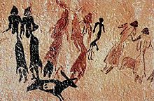 The Roca dels Moros contain paintings protected as part of the Rock art of the Iberian Mediterranean Basin, a World Heritage Site Cogul HBreuil.jpg