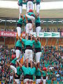 Català: 4 de 9 sense folre descarregat pels Castellers de Vilafranca al Concurs de Castells de Tarragona del 2012