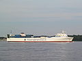 Container ship on the Kieler Förde