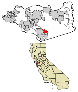 Contra Costa County California Incorporated and Unincorporated areas Blackhawk Highlighted 0606928.svg