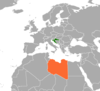 Location map for Croatia and Libya.