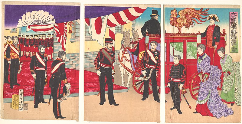 File:Daigensui Heika gaisen Gokigyo (?)-Arrival of the Emperor at Tokyo after the Victory (Russo-Japanese War) MET DP147663.jpg