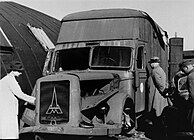 Destroyed Magirus-Deutz furniture transport van Kolno Poland 1945.jpg