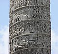 Detail of Column of Marcus Aurelius, Piazza Colonna, Rome, Italy.