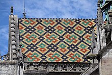 Photo d'un toit vernissé, spécificité de la Bourgogne.