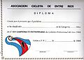 Diploma 19º Campeonato Entrerriano de Ciclismo Promocional - 13-11-1988.jpg
