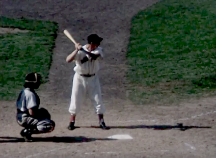 Dom at bat in the early 1950s