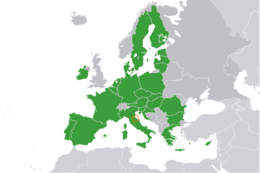Carte indiquant l'emplacement de l'Union européenne et de Saint-Marin
