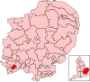 A medium-sized constituency located in the south of the county. It is bordered exclusively by other constituencies in the county.