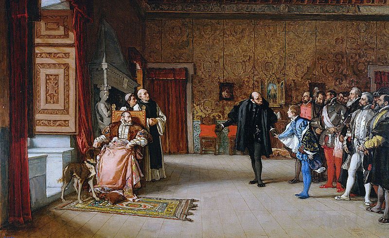 Archivo:Eduardo Rosales - Juan de Austria's presentation to Emperor Carlos V in YusteFXD.jpg