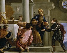 El sacerdote Ajimelec entrega el pan y la espada a David, por Juan Antonio de Frías (1667-1668)
