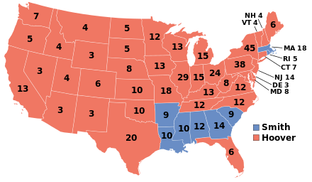 1928 electoral vote results
