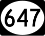 Puerto Rico Tertiary Highway 647 marker