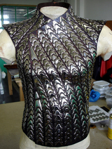 Leather and metal battle armor crafted by Whitaker Malem for Ed Speleers, who was cast in the lead role as Eragon. Eragon costuming Whitaker Malem.png