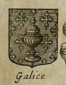 Escudo do reino de Galicia en L'art du blason justifié de C.-F. Menestrier, 1661.