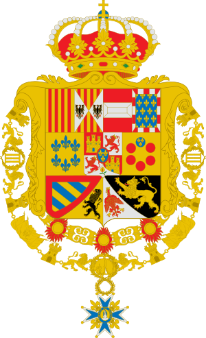 Escudo de Carlos III de España Toisón y su Orden variante leones de gules.svg