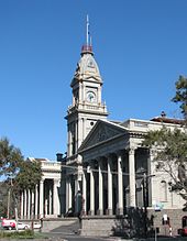Former Fitzroy Town Hall, now functions as secondary offices for the City of Yarra Fitzroy Town Hall 01a.jpg