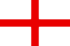 Admiral of the White Squadron command flag 1702 to 1864 for use in the Kingdom of England, Great Britain and the United Kingdom.