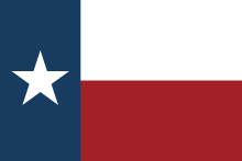 The Lone Star Flag became the national flag on January 25, 1839 (identical to modern state flag) Flag of Texas (1839-1879).svg