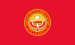 Flagge Fahne flag Präsident President Kirgistan Kirgisistan Kirgisien Kyrghyztan Kyrgyzia Kyrghyzistan