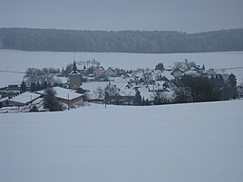 Flinsberg seen from the west in winter