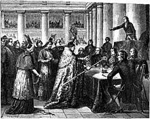 Leaders of the Catholic Church taking the civil oath required by the Concordat FrenchChurchOathConcordat.jpg