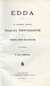 Title page of Edda (1877) by Peter August Gödecke.