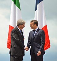 Paolo Gentiloni e Emmanuel Macron, Summit G7 Taormina, 2017