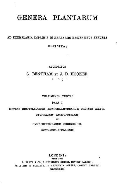 Bentham & Hooker system