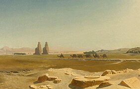 74.2 The Plain of Thebes in Upper Egypt. Study label QS:Len,"The Plain of Thebes in Upper Egypt. Study" label QS:Lfr,"La plaine de Thèbes en Haute-Égypte. étude" 1856