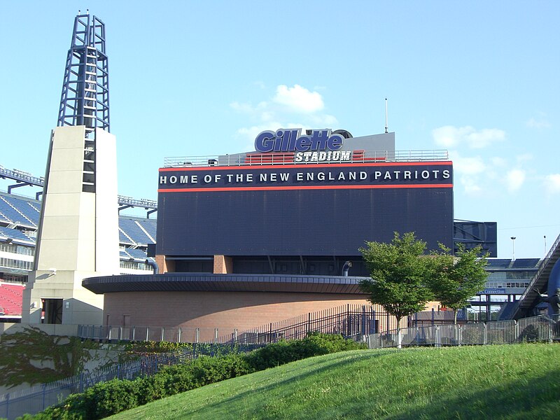 File:Gillette Stadium Patriots Home Sign.JPG