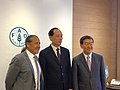 Gustavo Gonzalez, Director Resource Mobilisation of FAO (L); Yu Xinrong, China's vice minister of agriculture (C) and China's Ambassador to FAO, Niu Dun (R).jpg