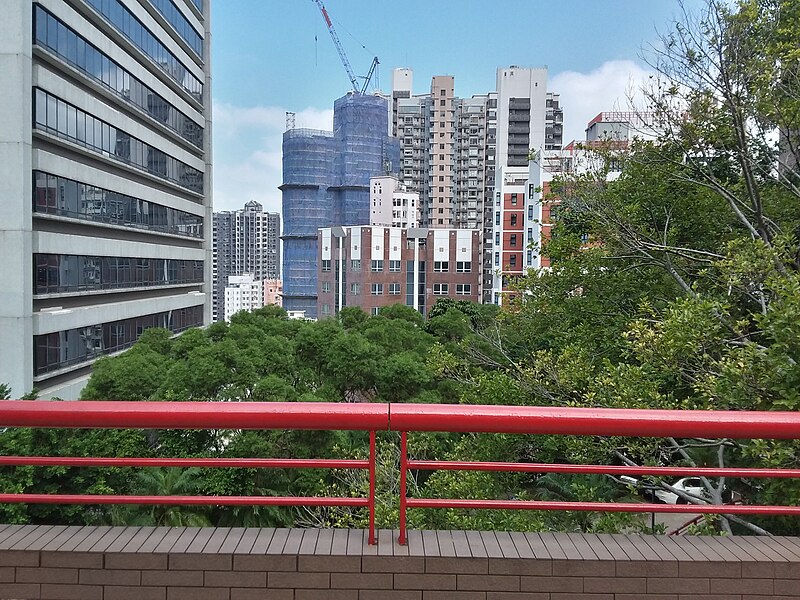 File:HKU 香港大 CYM 莊月明樓 Pokfulam 博扶林 campus Novemver 2018 SSG red fence view 63 Pokfulam Road construction site.jpg