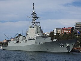 Hobart-class destroyer HMAS Hobart HMAS Hobart December 2017.jpg