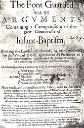 Thomas Hall's The Font Guarded of 1652 - the first known Birmingham-published book Hall - The Font Guarded.jpg