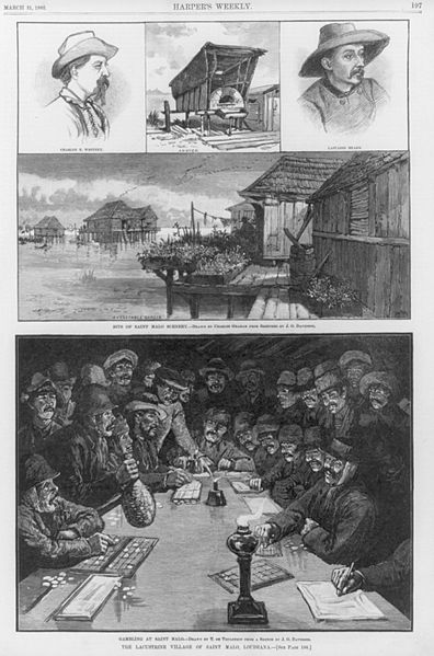 Images from a Harper's Magazine article on "the Lacustrine village" of Saint Malo, Louisiana, where Filipino migrants settled in the 18th century.