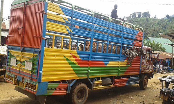 A truck in a village near Morogoro.