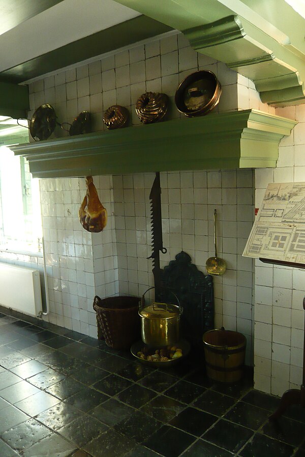 Dutch style kitchen hearth in Hofwijck mansion, Voorburg, Netherlands